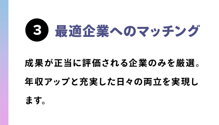 最適企業へのマッチング